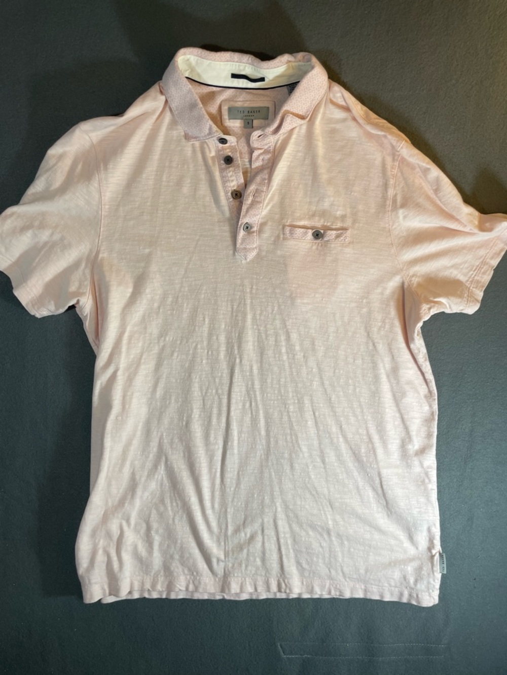 Ted Baker Pale Pink Men's Polo with Button Placket